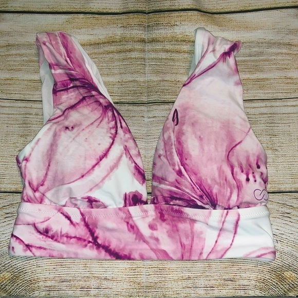 CALIA By Carrie Underwood Wide Strap Tie-dye Pink Long Line Bikini Size XS - Picture 10 of 15